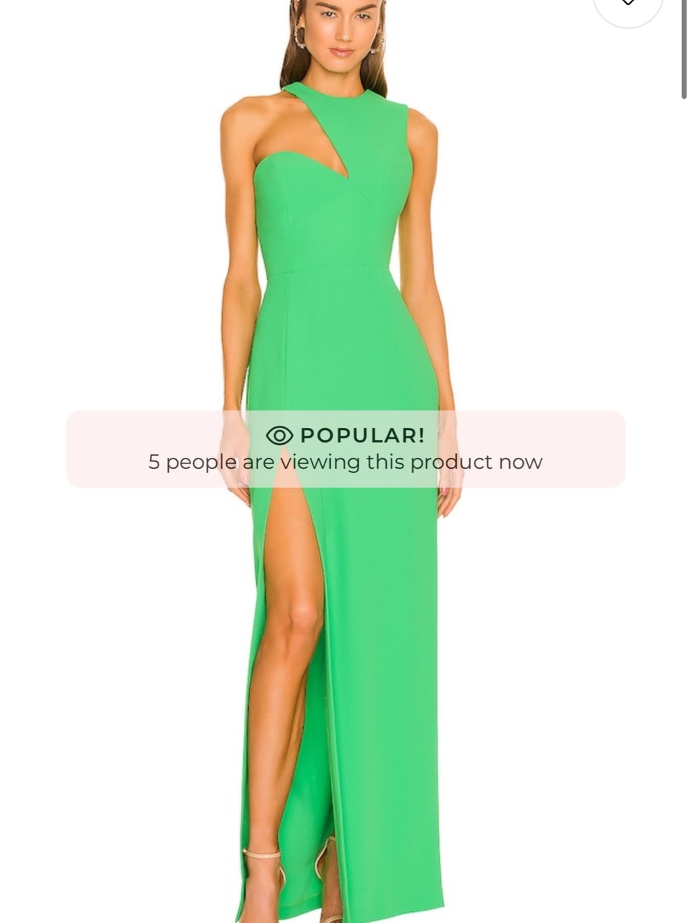 Amanda Uprichard Neon Green One-Shoulder Cutout Gown